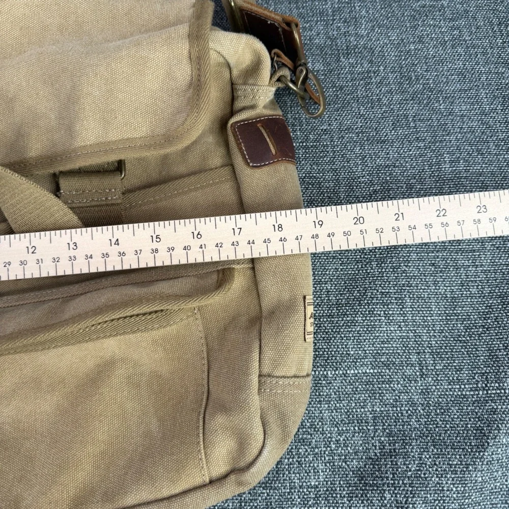 A. Kurtz Messenger Bag‎ Mens Large Khaki Tan Canvas Crossbody Field Satchel